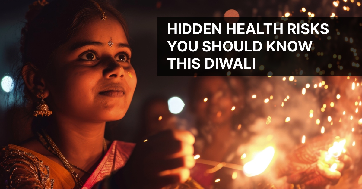 Firecracker smoke and pollution during Diwali night sky