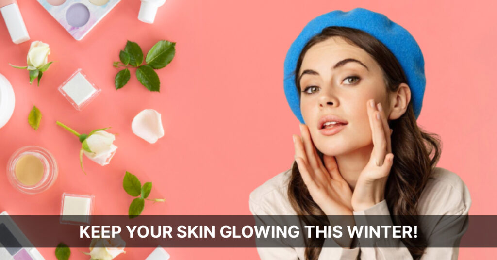 Woman applying moisturizer during winter skincare routine