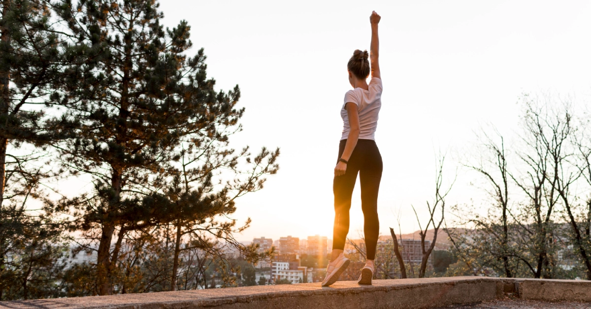 Person staying motivated while working on self-improvement goals